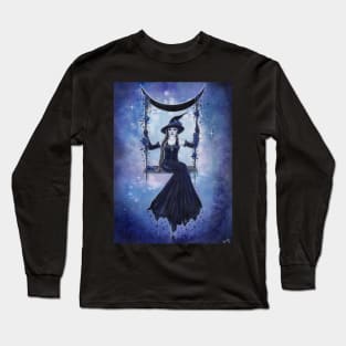 Moon Swing Witch By Renee Lavoie Long Sleeve T-Shirt